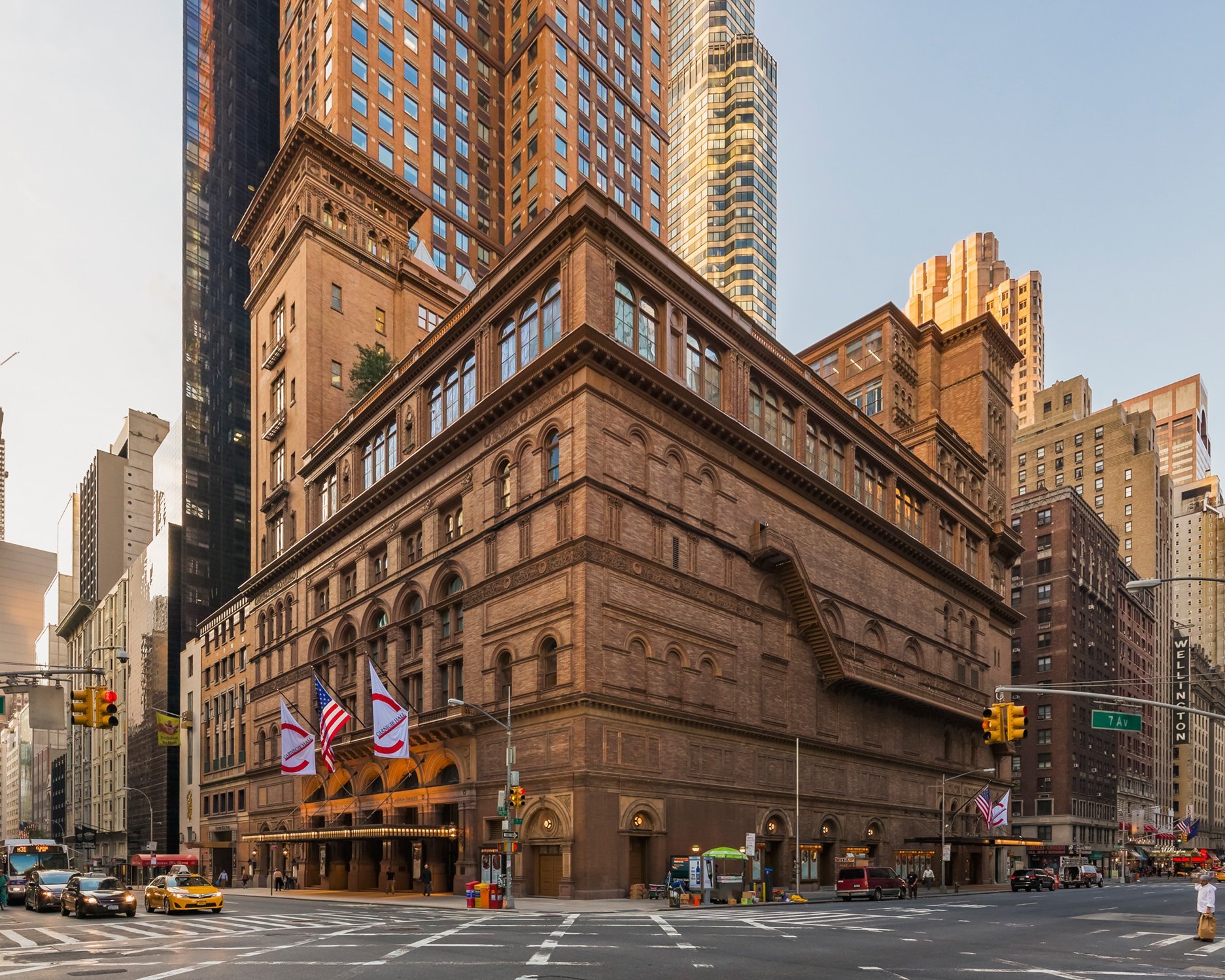 Facade of Carnegie Hall in New York