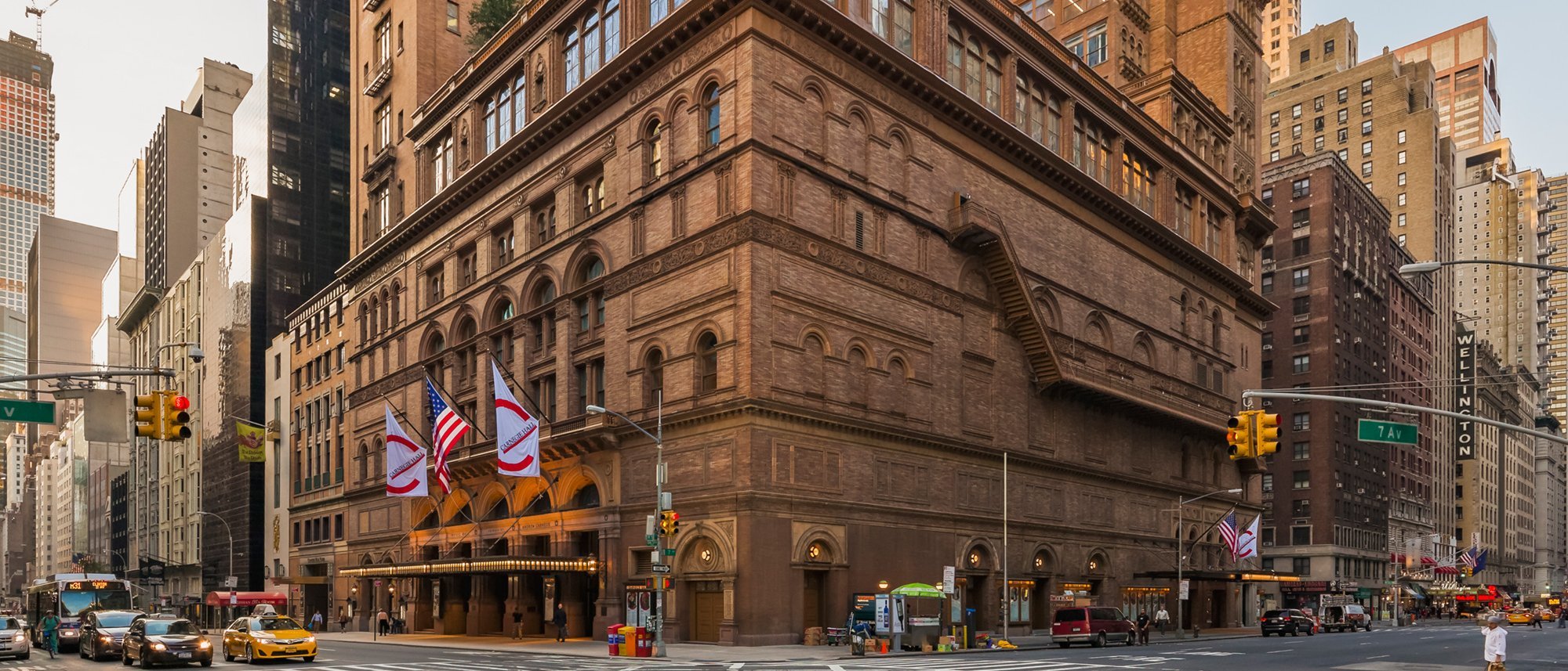 Facade of Carnegie Hall in New York