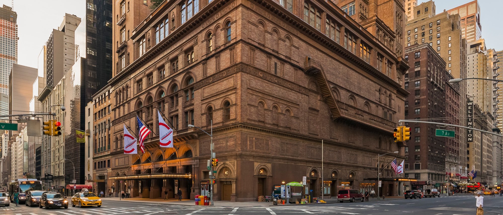 Facade of Carnegie Hall in New York