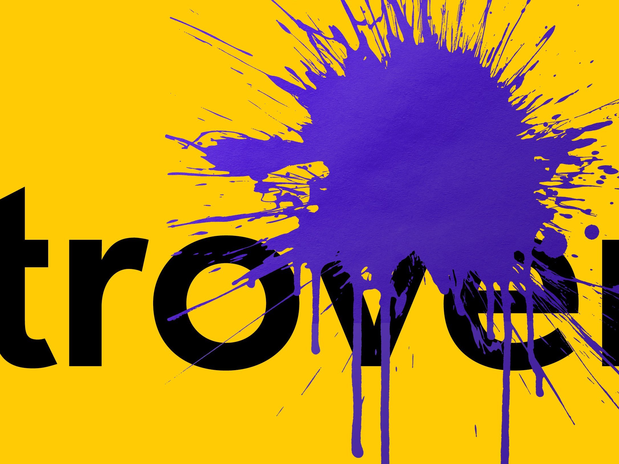 The word Controversy in bold black letters on a yellow background, with a large purple paint splatter partially obscuring the text.