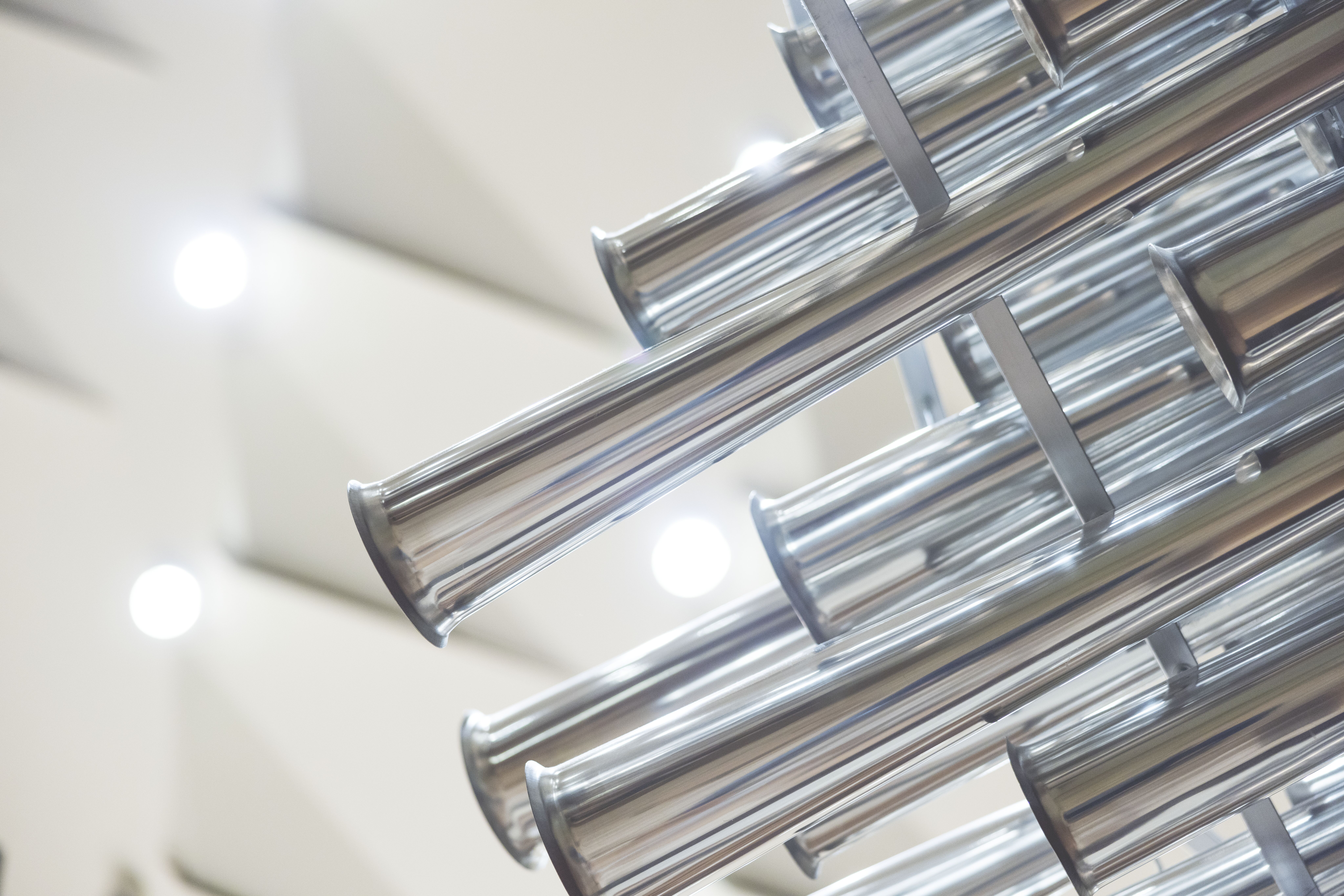 Organ pipes up close
